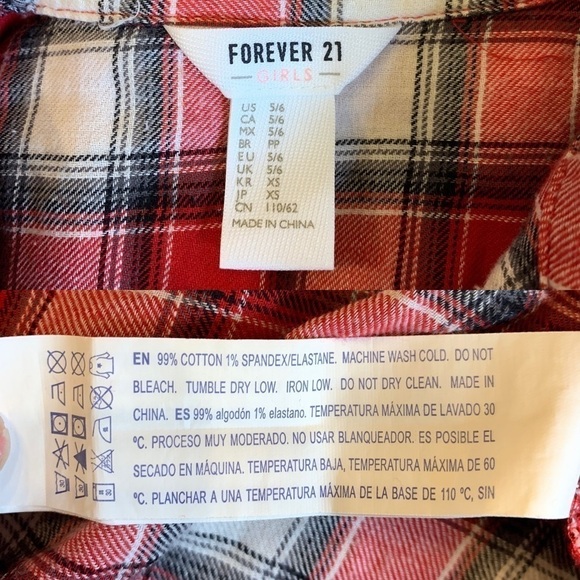 Forever 21 Little/Big Girl’s Flannel Shirt (5-6T) - Picture 8 of 8